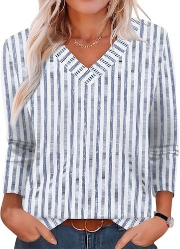 XIEERDUO Long Sleeve Shirts for Women V Neck Fall Tops