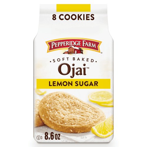 Pepperidge Farm Soft Baked Ojai Lemon Sugar Cookies, 8.6 oz, 8 Cookies, Bag