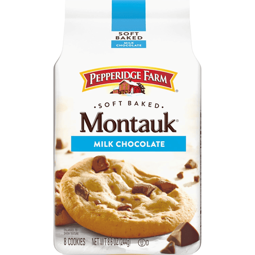 Pepperidge Farm Soft Baked Montauk Milk Chocolate Cookies, 8 Count, 8.6 oz, Bag
