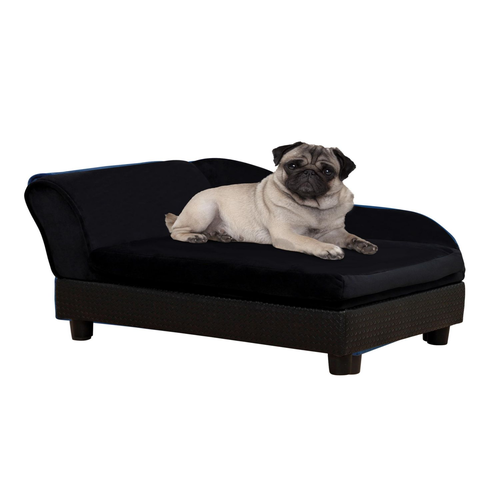 PawHut Luxury Little and Small Soft Pet Bed Couch Sofa, Black
