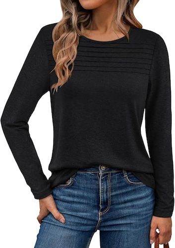 AUTOMET Long Sleeve Shirts for Women Spring Fashion Tops