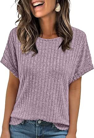 AUTOMET Women Textured Shirts Fall Sweaters Loose Fit Short