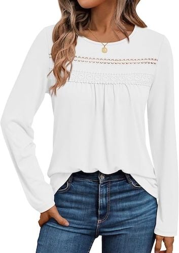 AUTOMET Womens Long Sleeve Shirts Business Casual Blouses