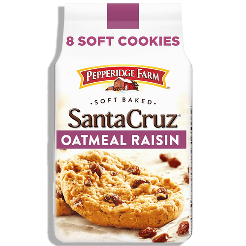 Pepperidge Farm Soft Baked Santa Cruz Oatmeal Raisin, 8 Soft Cookies, 8.6 oz, Bag