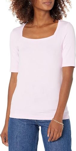 Amazon Essentials Women's Half Sleeve Square Neck T-Shirt