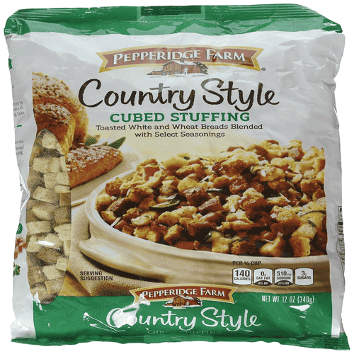 Pepperidge Farm Country Style Cubed Stuffing, Toasted White and Wheat Breads Blended with Select Seasonings, 12 oz, 2 Packs, Bag