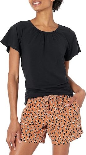 Amazon Essentials Womens Cape Sleeve Open Crewneck T-Shirt