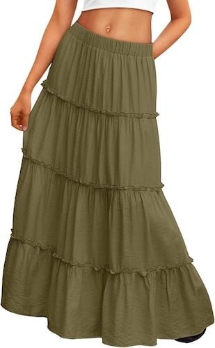 Trendy Queen Long Skirts for Women Boho Maxi Winter Skirt