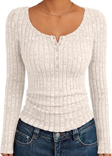 Trendy Queen Long Sleeve Henley Fitted Shirts