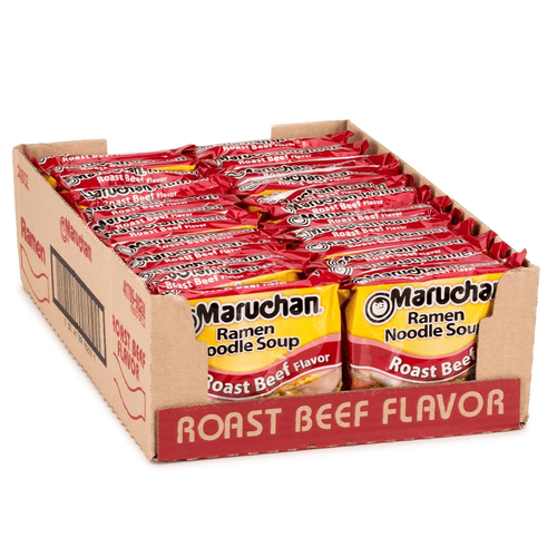 Maruchan Instant Ramen Noodle Soup, Roast Beef Flavor, Ready to Eat Meals, 3 oz, 24 Count