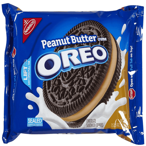 Oreo Peanut Butter Creme Chocolate Sandwich Cookies, 15.25 oz, Bag