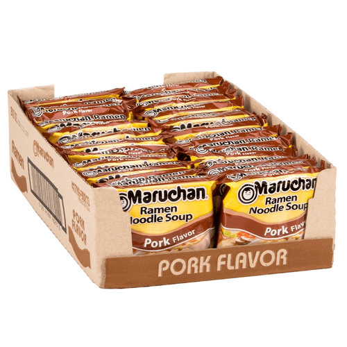Maruchan Instant Ramen Noodle Pork Flavor Soup, Ready to Eat Meals, 24 Count