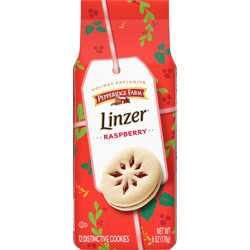 Pepperidge Farm 12 Linzer Raspberry Cookies, Holiday Exclusive, 6 oz, Bag