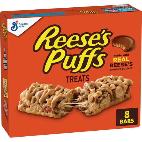 Reese's Puffs Cereal Treat Bars, Peanut Butter and Cocoa, 8 Bars, 6.8 oz