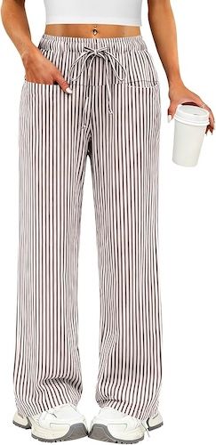ANRABESS Womens Striped Gingham Pants