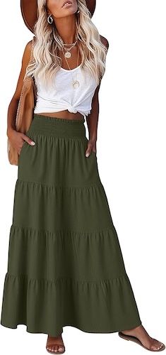 ANRABESS Womens Maxi Skirt Summer Boho Skirts