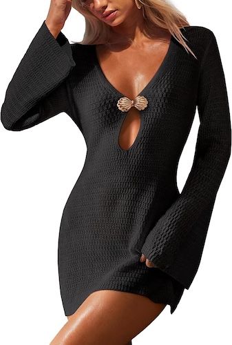 ANRABESS Women Beach Cover Ups 2026 Summer Crochet Knit Swimwear