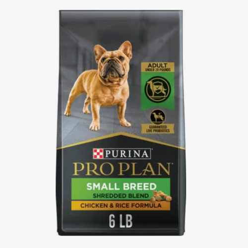 Purina Pro Plan Small Breed Shredded Blend Chicken & Rice Formula Dry Dog Food with Live Probiotics for Adult under 20 Pounds, 6 lb, Bag