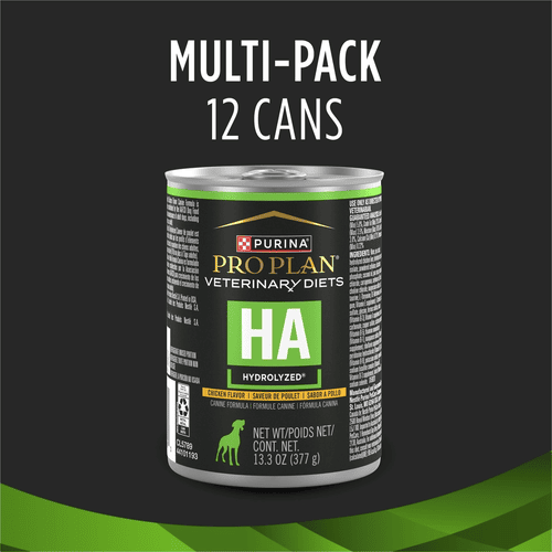 Purina Pro Plan Veterinary Diets Wet Dog Food, HA Hydrolyzed Chicken Flavor, 13.3 oz, Can, 12 Packs