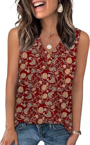 WIHOLL Tank Top for Women Summer Outfits V Neck