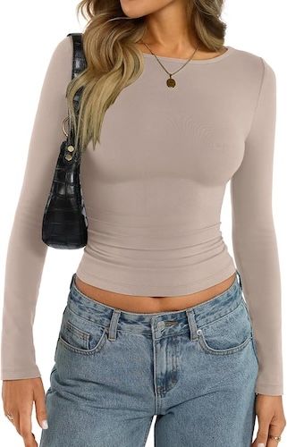 EasyGala Womens Cotton Boat Neck Long Sleeve Shirts