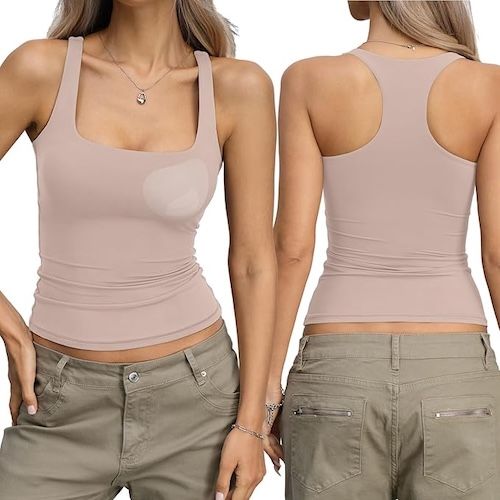 EasyGala Womens Padded Double Lined Tank Tops Racerback