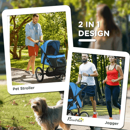 PawHut Stroller for Small & Medium Dogs, Blue
