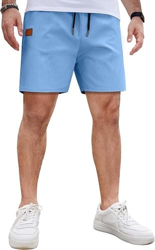 COOFANDY Men's Casual Cotton Shorts Summer Beach 5 Inch