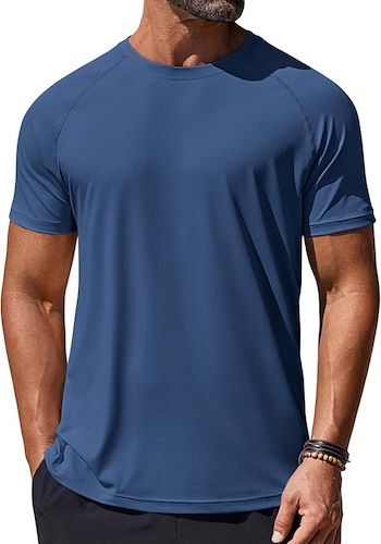 COOFANDY Mens Swim Shirt Short Sleeve UPF 50+