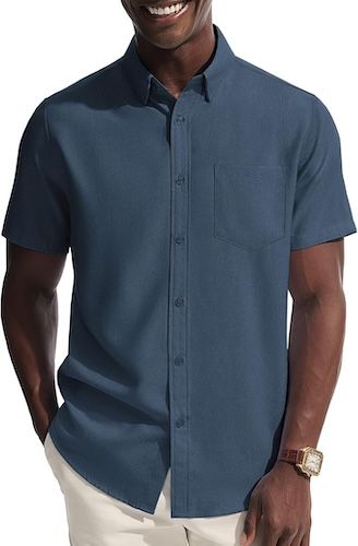 PJ PAUL JONES Mens Dress Shirt Casual Untucked Shirts