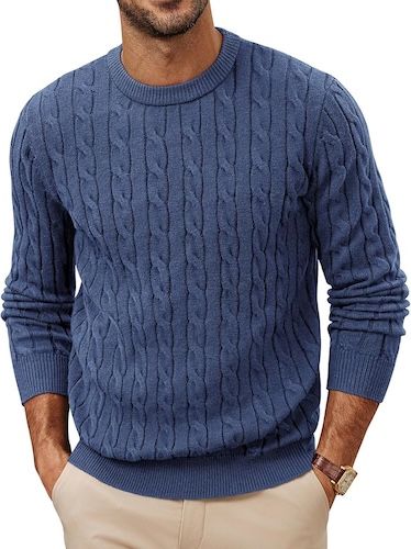 PJ PAUL JONES Mens Sweaters Casual Cable Knit Pullover