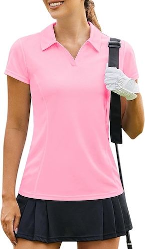 PINSPARK Womens Golf Shirt Short Sleeve Polo