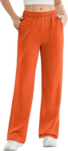 PINSPARK Women's High Waisted Straight Leg Sweatpant