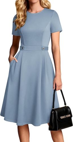GRACE KARIN Church Dresses Short Sleeve A Line
