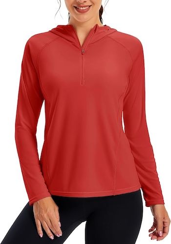 MAGCOMSEN Womens UPF 50+ Sun Protection Hoodie Shirt