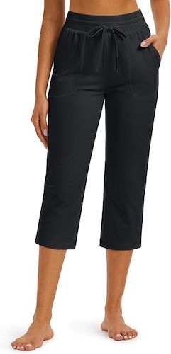 MAGCOMSEN Cotton Capri Pants for Women Yoga