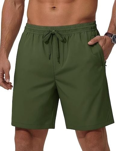 MAGCOMSEN Men's Casual 7 Inch Shorts with Zipper Pockets