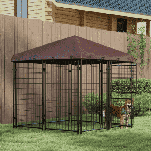 PawHut 4.6 x 5-ft Brown Dog Kennel & Play Pen