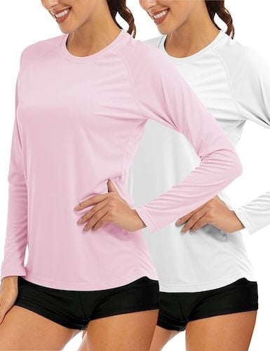 MAGCOMSEN Women's Long Sleeve Shirts 2 Pack