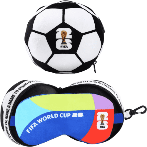 MESUCA 2026 FIFA World Cup Soccer Ball Design Neck Pillow with Eye Mask