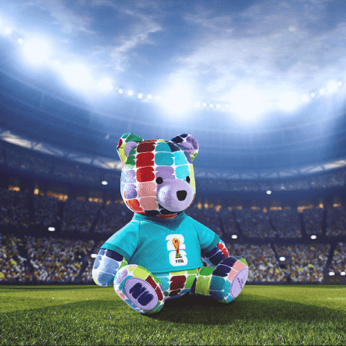 Jazwares 2026 FIFA World Cup Colorful Bear Plush, 10-Inch