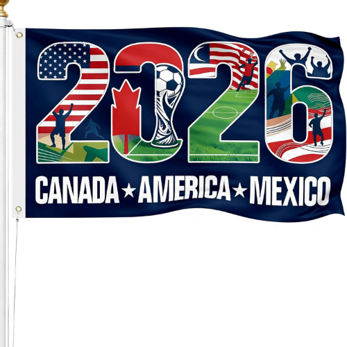 LZOUOWO 2026 FIFA World Cup Soccer Flag, 5 × 3FT