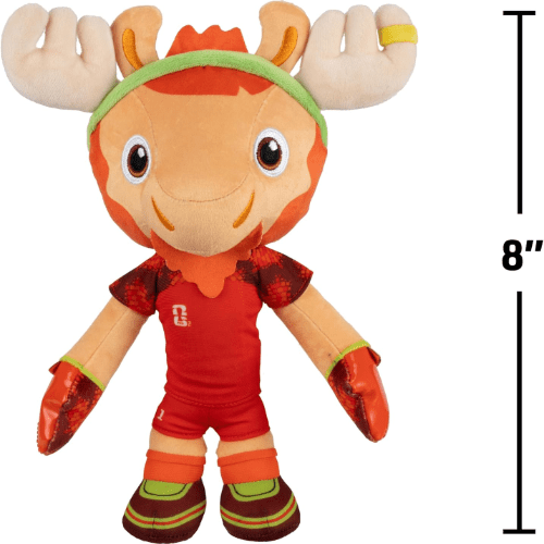 Jazwares 2026 FIFA World Cup Canada Plush Moose Mascot with Red Uniform, 8-Inch