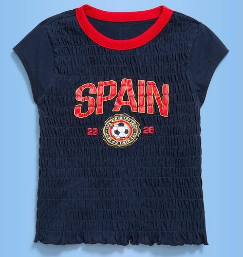FIFA World Cup 26™ Spain Smocked Graphic T-Shirt for Girls