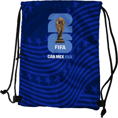 HONAV 2026 FIFA World Cup Lightweight Drawstring Backpack with Zippered Front Pocket and Official Logo, Blue