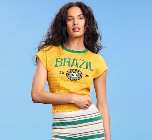 FIFA World Cup 26™ Brazil Smocked Graphic T-Shirt for Women