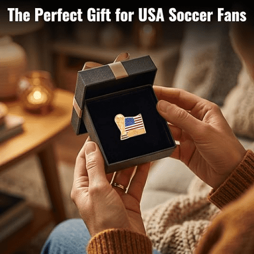Wagon International 2026 FIFA World Cup 2D Lacquer Premium Zinc Alloy USA Flag Enamel Lapel Trophy Pin, 1.5’’