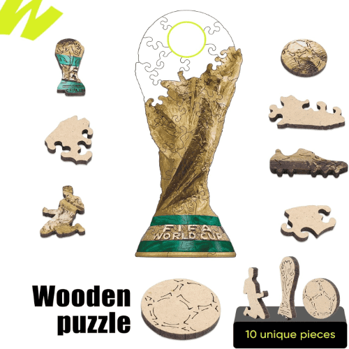 WOODLUX 2026 FIFA World Cup Edition 2.2 x 5.5-in Trophy Wooden Pocket Puzzle, 26 Packs