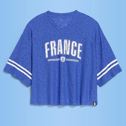 FIFA World Cup 26™ France Boxy Lace V-Neck T-Shirt