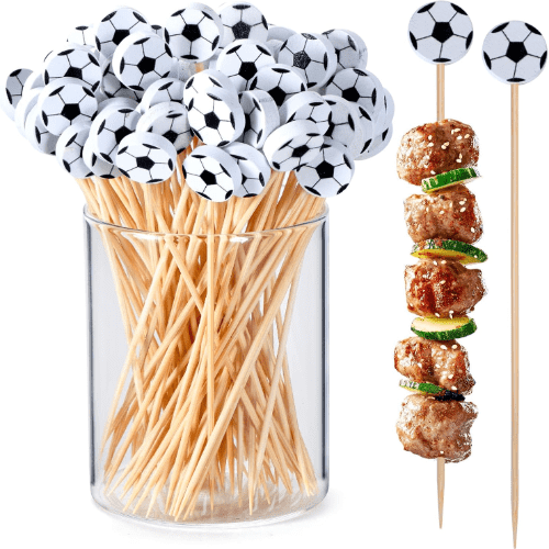 JtmyAota 2026 FIFA World Cup Soccer Bamboo Toothpicks, 4.7 Inch, 100 Packs
